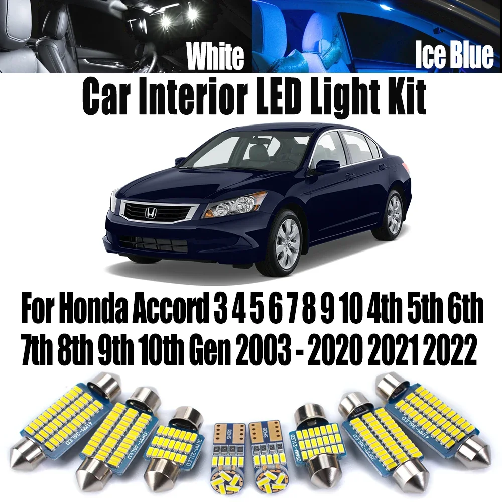

For Honda Accord 3 4 5 6 7 8 9 10 4th 5th 6th 7th 8th 9th 10th Gen 2003-2022 Car LED Interior Reading Dome Light Kit Accessories