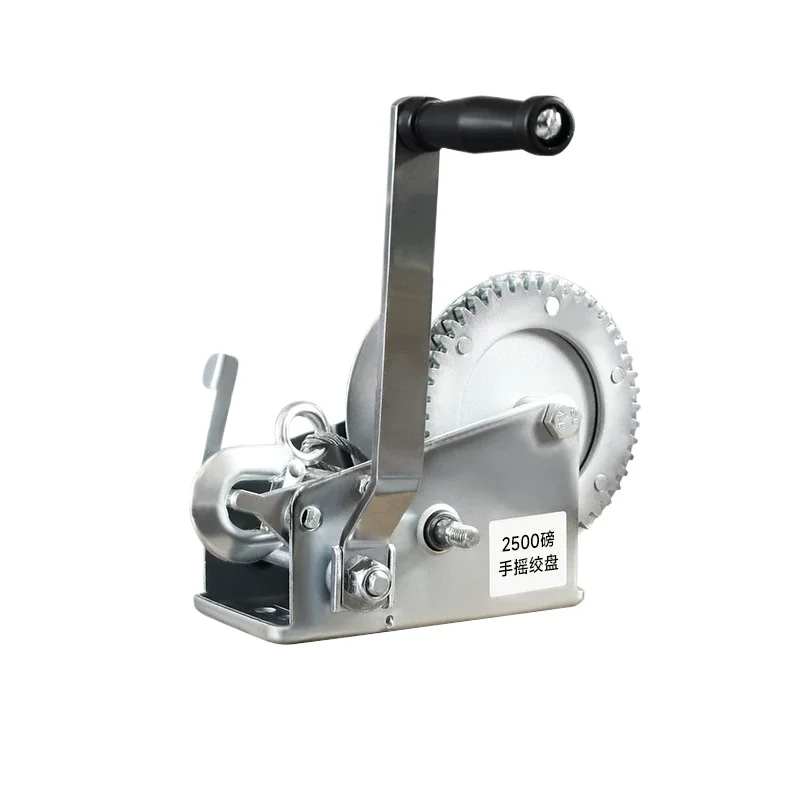 1Pcs Hand Pulling Capacity Boat Trailer Winch Heavy Duty Crank with10m Steel Wire Rope