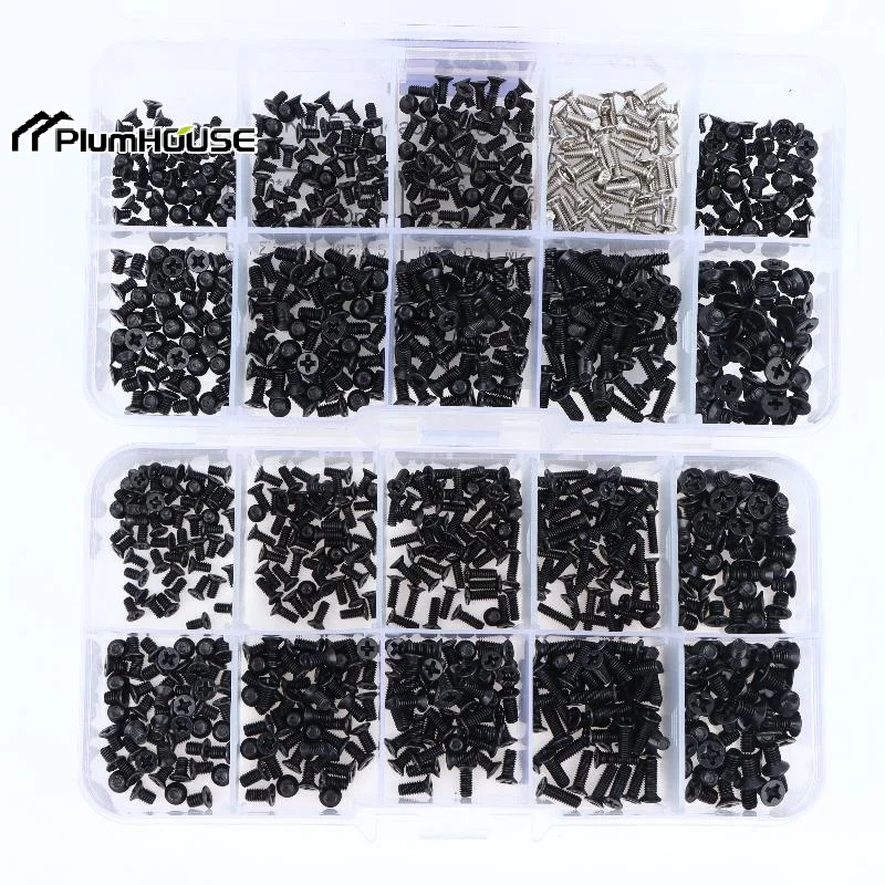 500/600Pcs M2 M2.5 M3 Mini Screw Set Carbon Steel Computer Notebook Laptop Repair Screws Kit