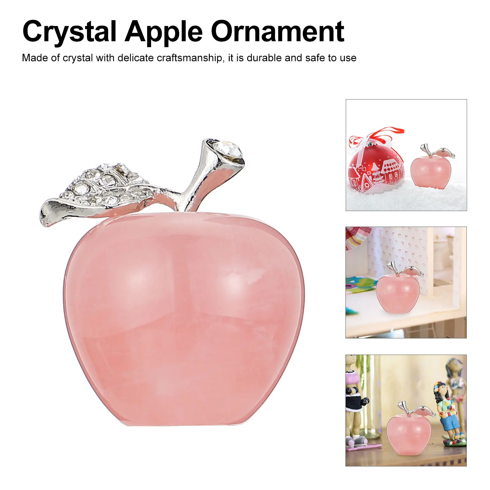 

1Pcs Pink Crystal Decor Delicate Craftsmanship Safe Table Shelves Wedding Party Crystal Ornament Decoration