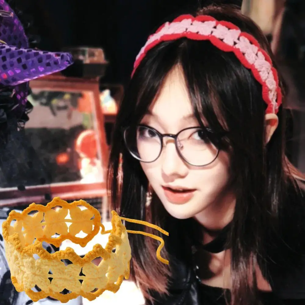 

Вязаная крючком бандана с цветочным принтом, платок во французском пасторальном стиле, бандана для волос, вязаная повязка на голову ручной работы, женские аксессуары для волос