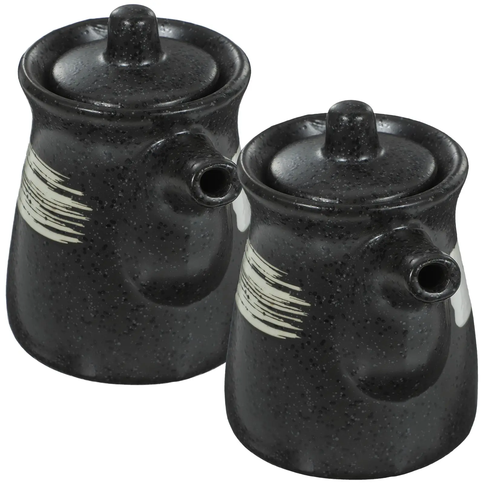 

2Pcs Soy Sauce Vinegar Oil Dispenser 200ml White Ceramic Kitchen Containers Empty Bottles Storage Seasoning Holder