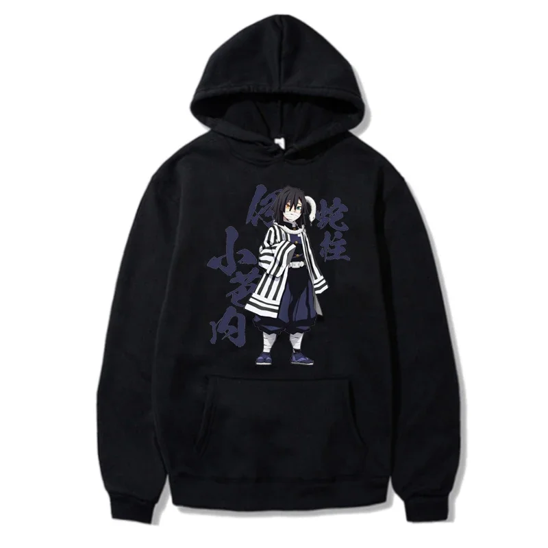 Casual Cool Anime Men Women Sweatshirts Demon Slayer Iguro Obanai Plus Size Hoodie Harajuku Unisex Graphic Printed Hooded