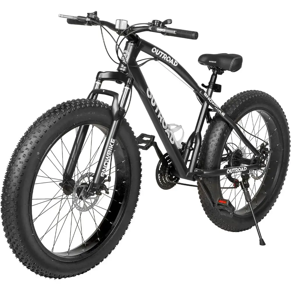 

Mountain Bike 26 4 Tire, 21-Speed, Carbon Steel Frame, Dual Disc Brakes, Front Suspension