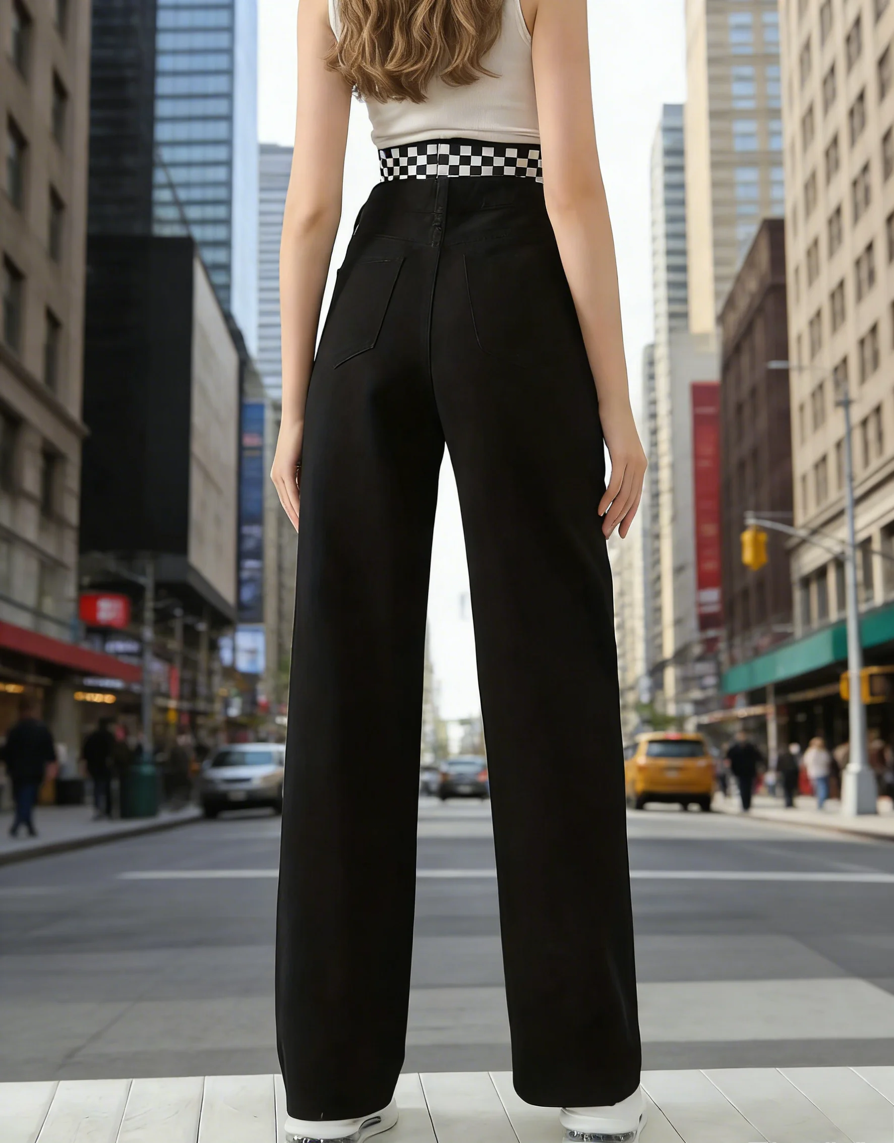 Pantalones vaqueros negros con diamantes de imitación de longitud completa para mujer, pantalones vaqueros informales ajustados con diseño degradado de diamantes, pierna recta