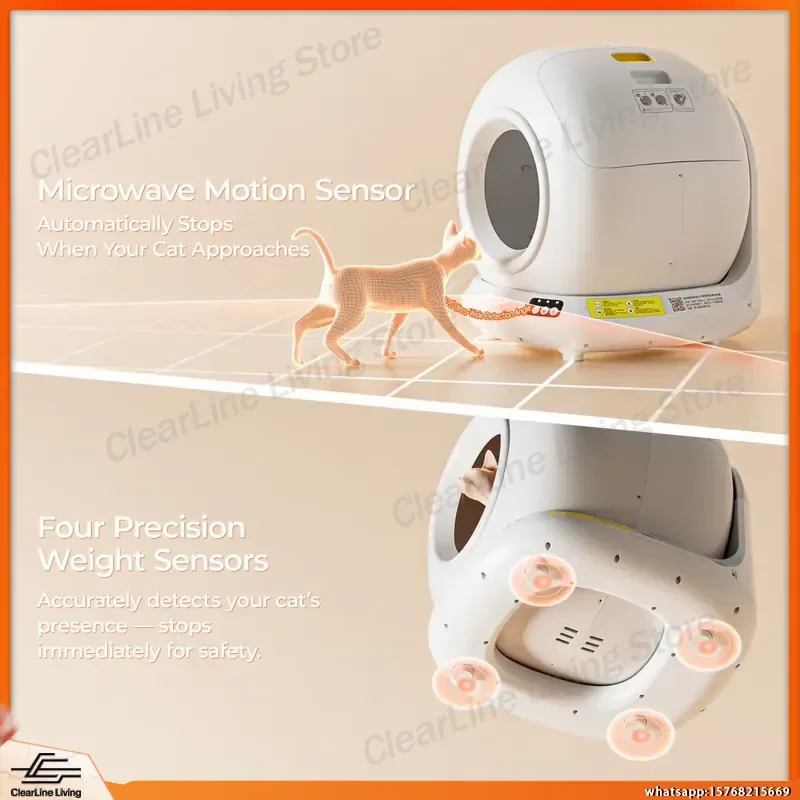 

2026 New 78L Smart Automatic Cat Litter Box with App Control Self Cleaning Electric Pet Toilet for Indoor Cats Home Use