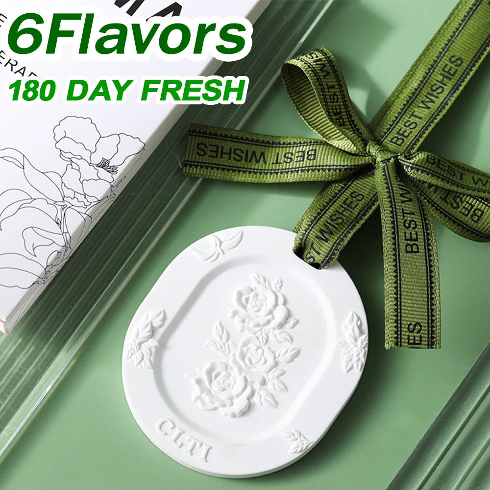 Lasting Aroma Aromatherapy Light Luxury Ancient Home Perfume Diffuser Gypsum Embossed Fragrance Tablet Car Fragrance Pendant