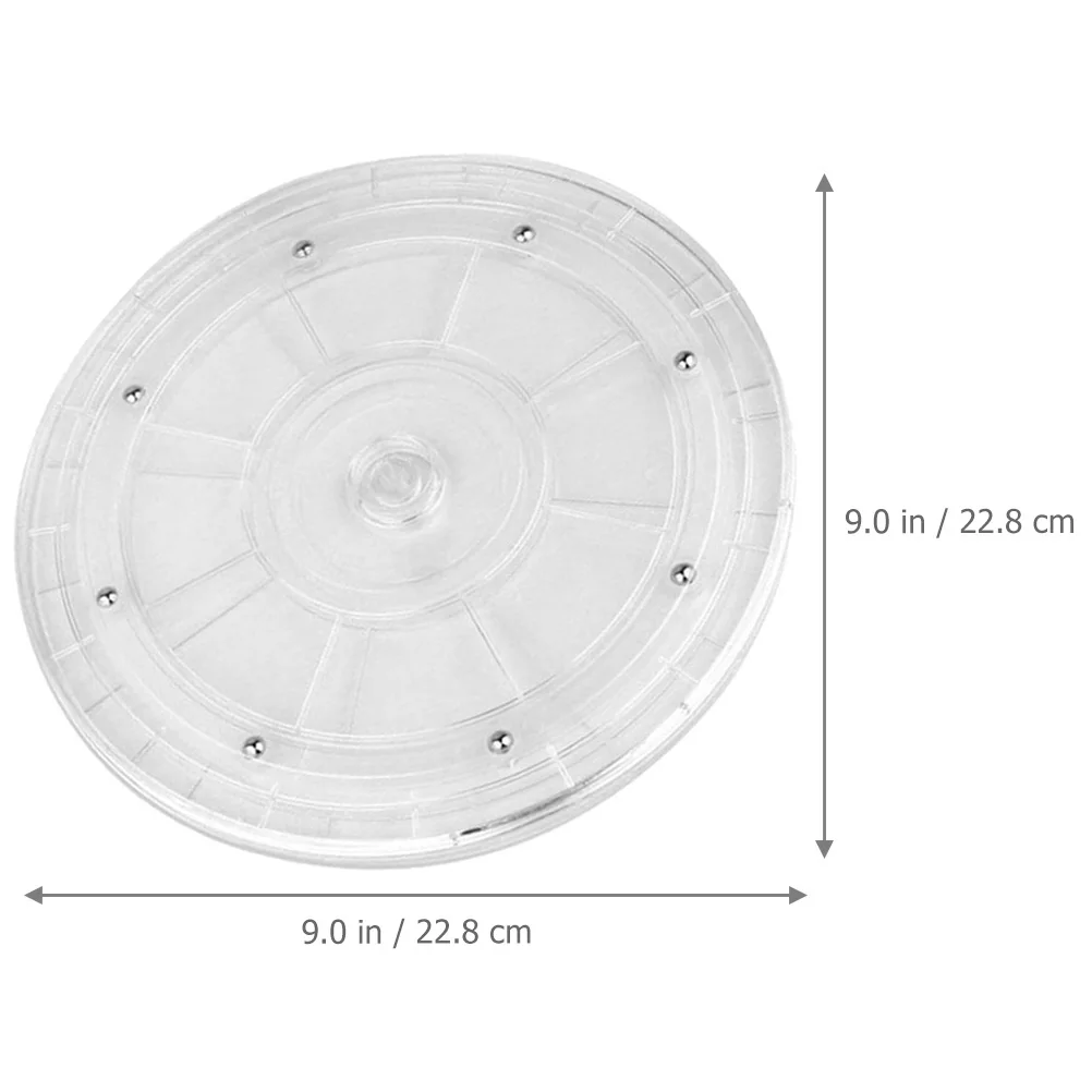 

2pcs Clear Acrylic Turntable 360 Degree Rotating Kitchen Spice Holder Transparent Tray Rotatable Plate Storage