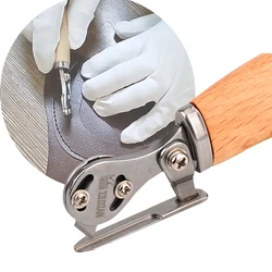Leather Craft Arc Linear 2 in 1 Cutting Knife Equal Distance Trimming Knife Professional Handmade DIY Making Tool Straight Knife