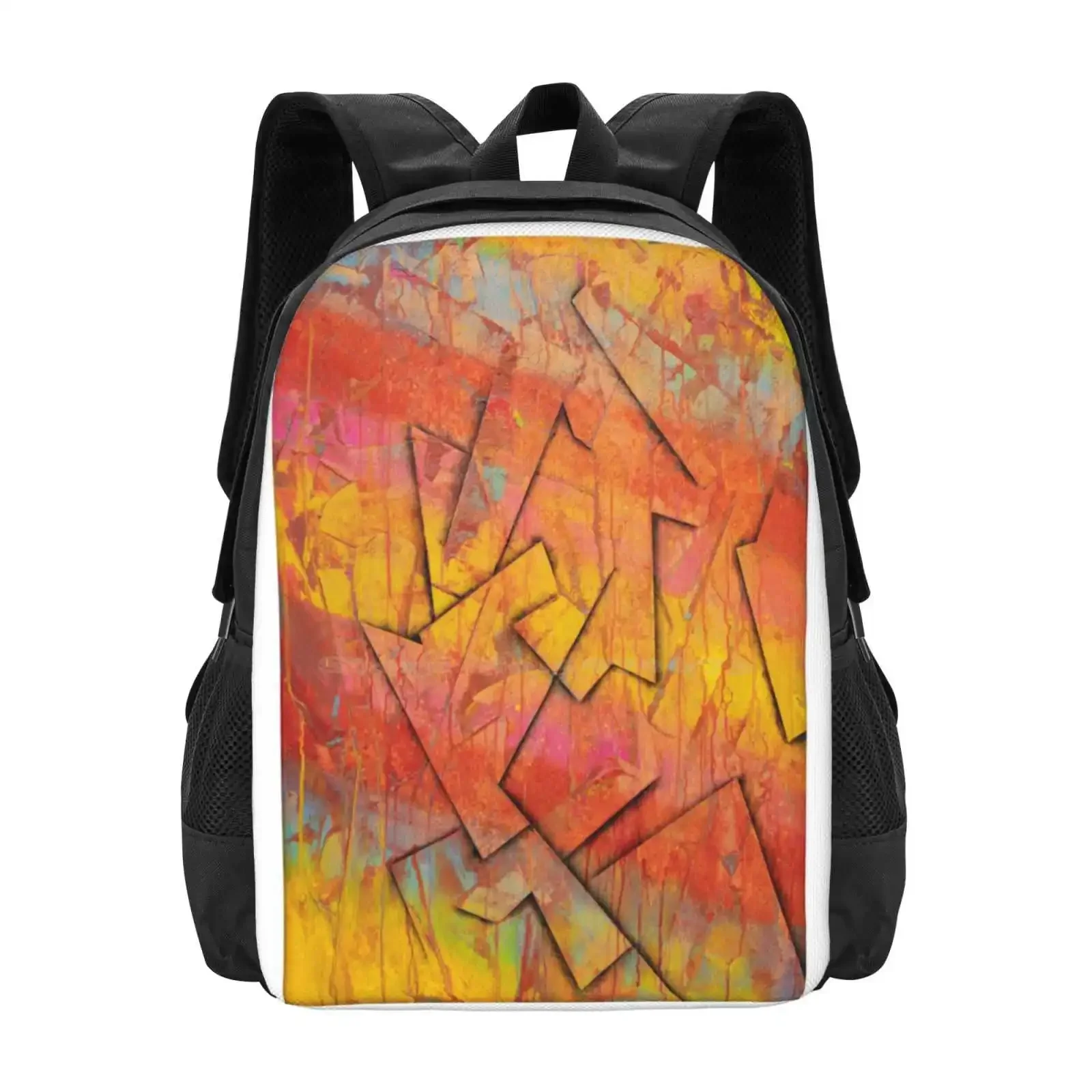 

Angle Of Love Hot Sale Schoolbag Backpack Fashion Bags Larson Isco Abstract Acrylic Shadows Red Yellow Purple Stripes Original