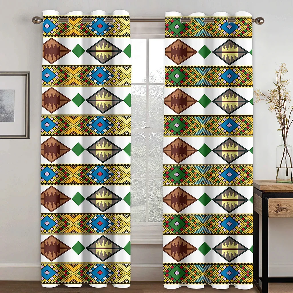 

European Hot Selling Curtains Ethiopian Traditional Design Style Curtains Luxury Living Room Bedroom Window Decorative Curtains