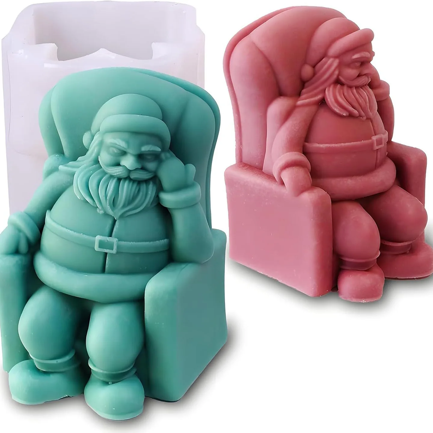 The New Creative Santa Claus Scented Candle Silicone Mould DIY Napping Old Man Modeling Christmas Cake Decoration Mould