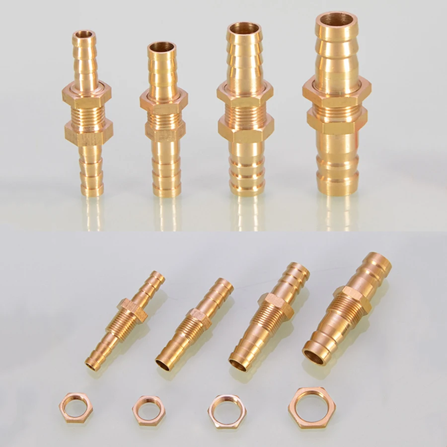 

1PCS 4mm 6mm 8mm 10mm 12mm 14mm 16mm 19mm 25mm Hose Barb Bulkhead Brass Barbed Pagoda Gas Pipe Fitting Adapter