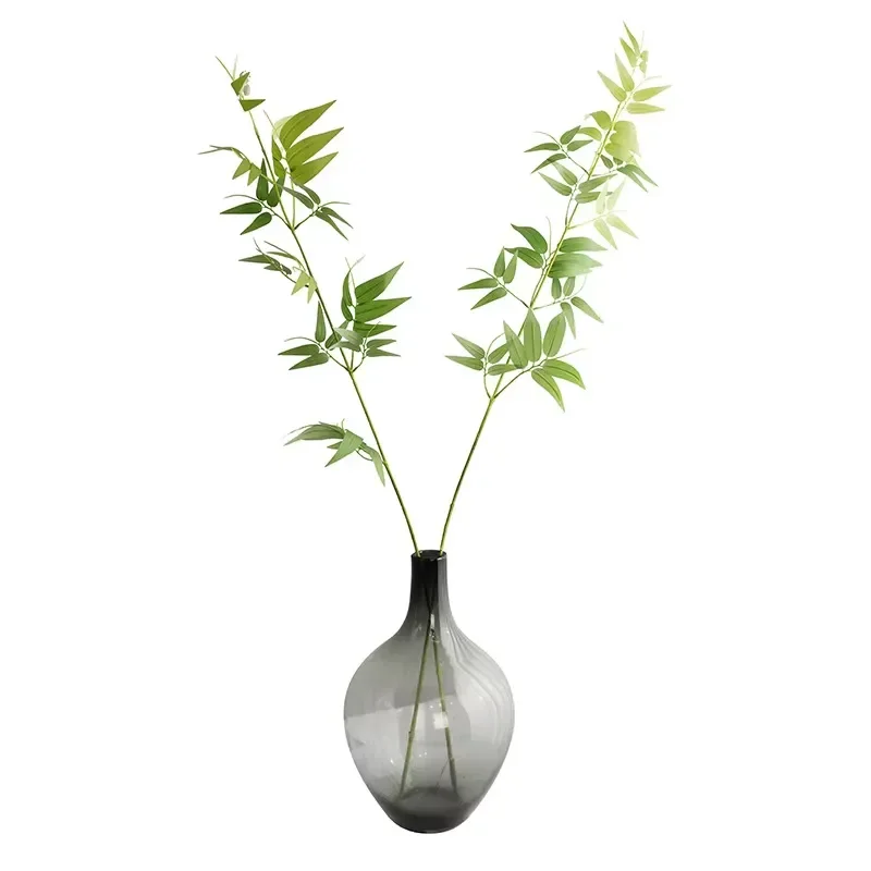 Wabi Sabi Style Christmas Home Decoration Artificial Green Bamboo Leaves New Chinese Zen Flower Arrangement Plastic Faux