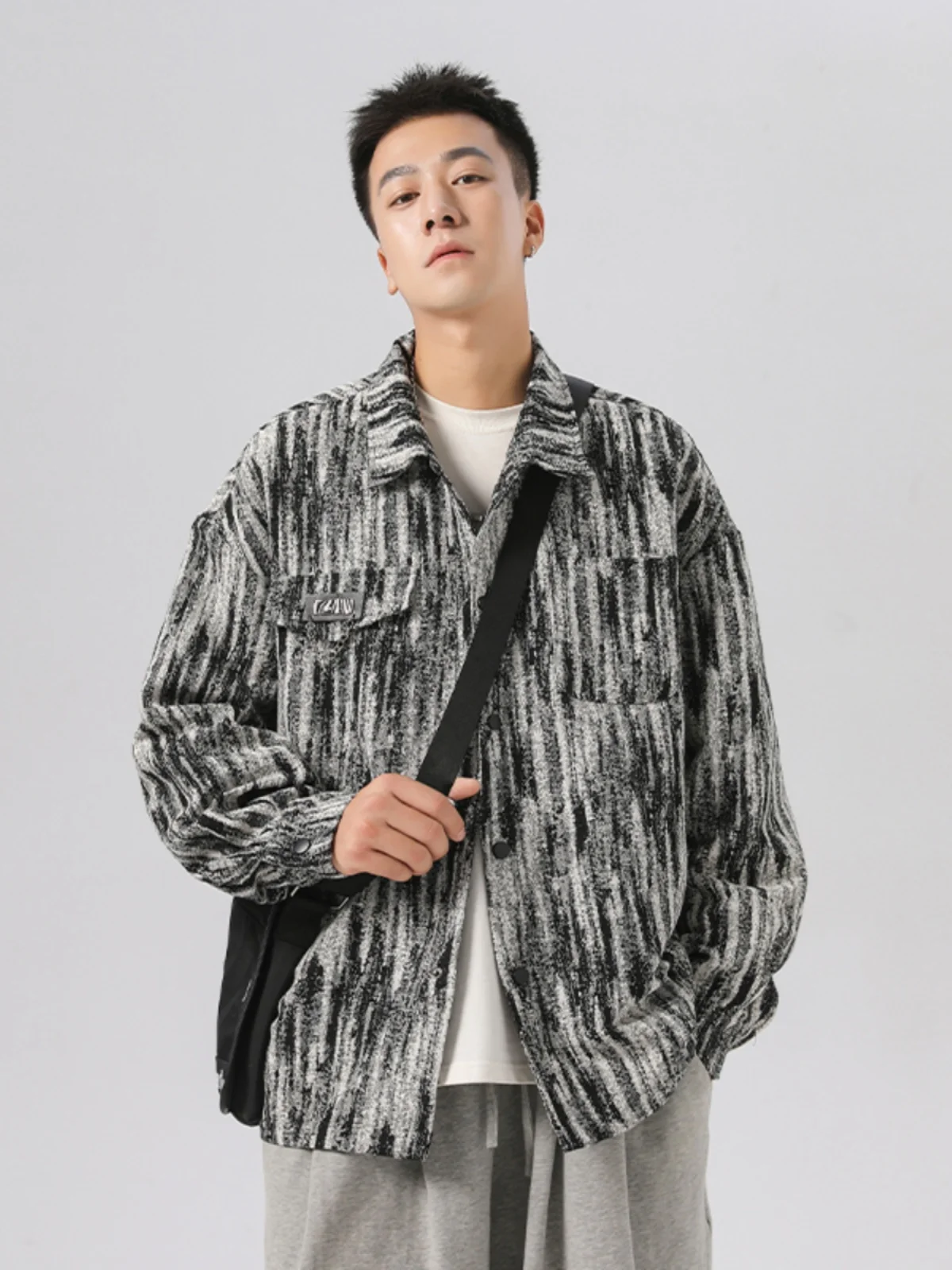 

Men's Tie Dye Workwear Jaet Spring Autumn American Trendy Vintage Work Jaet High-End Feeling Cool Street Sle Top