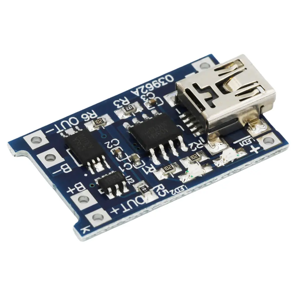 TP4056 5V 1A Mini USB Input Interface 18650 Lithium Battery Charging Board Charger Module with Protection Dual Functions