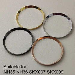 Steel smooth Watch Inner Chapter Rings Waterproof Rose/Silvery/Golden/Black Metal Ring For NH35 NH36 SKX007 SKX009