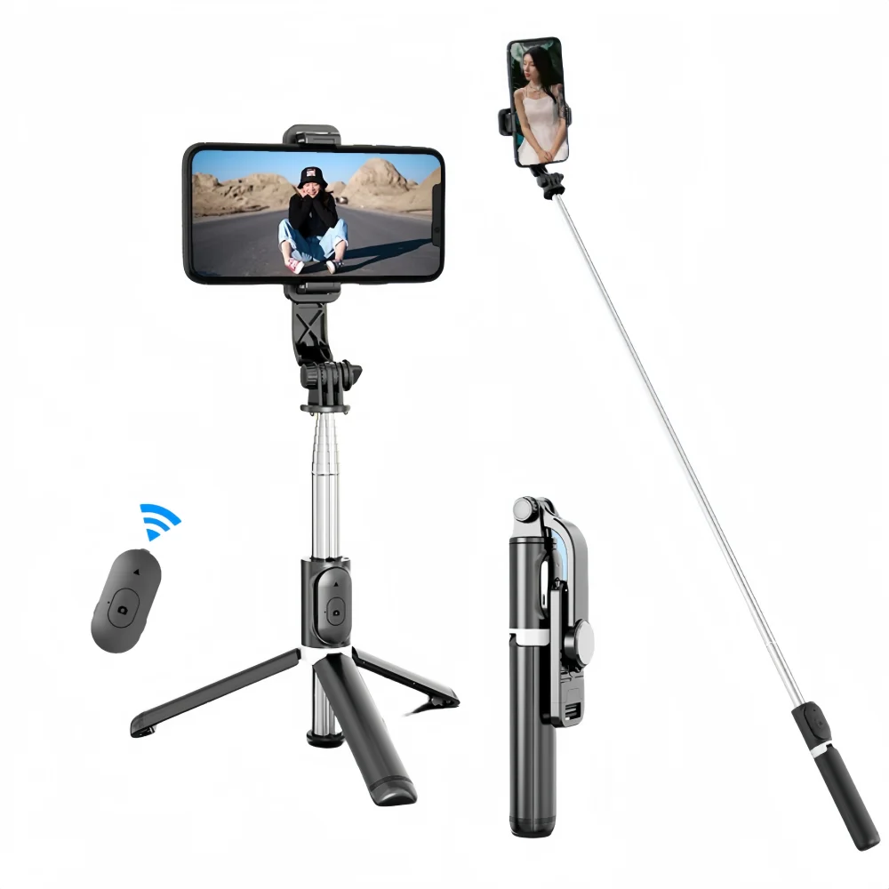 

Selfie Stick Tripod - Portable Extendable Phone Stand with Bluetooth Remote for iPhone Android, Vlogging Live Streaming Bracket