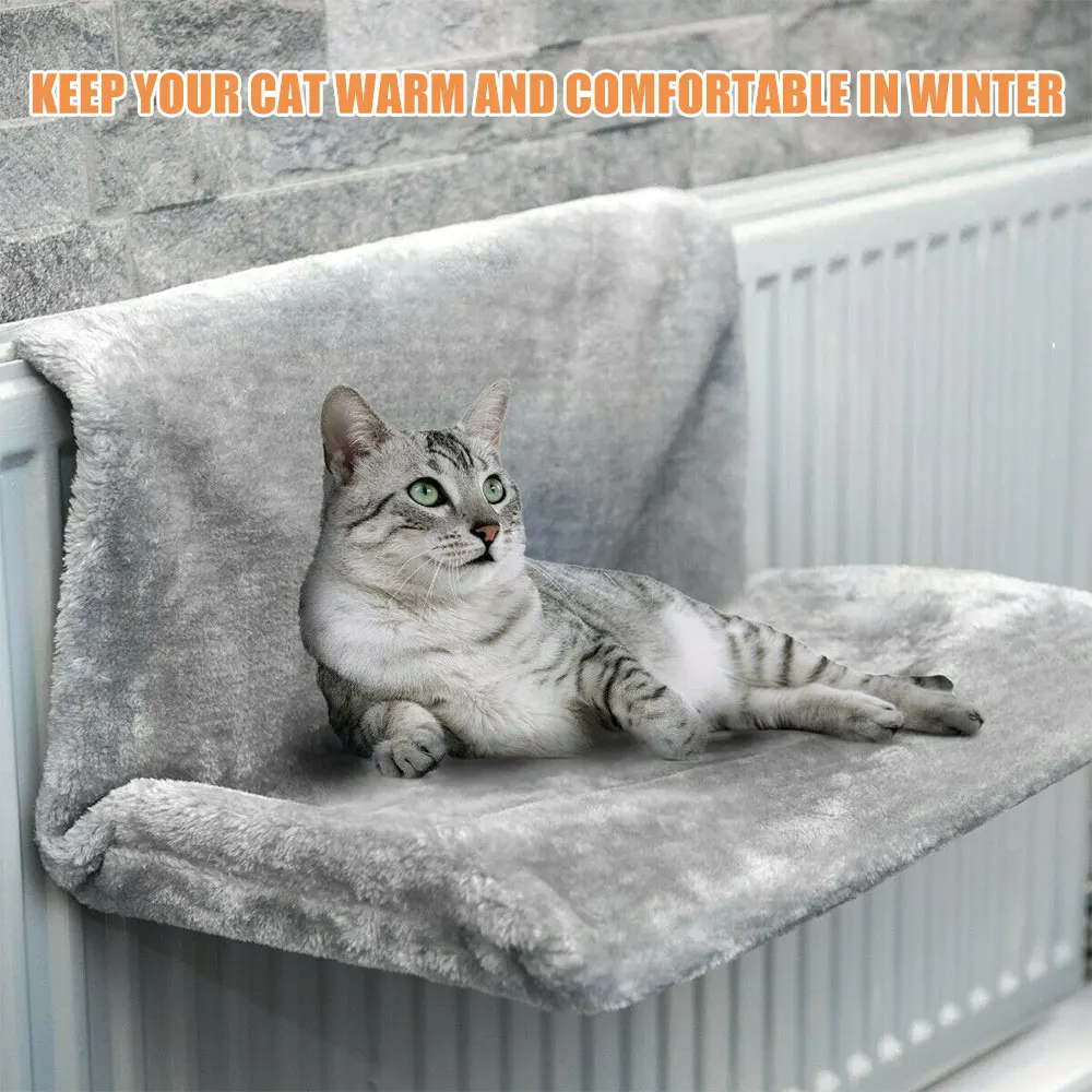 Luxury Cat Radiator Bed Hammack Hanging Soft Fleece Basket Hammocks Metal Iron Frame Winter Warm Sleeping Bed for Cats