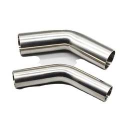 19-76mm OD Butt Welding 45 Degree Bilateral Extension 5Cm Elbow SUS 304 Stainless Steel Sanitary Pipe Fitting
