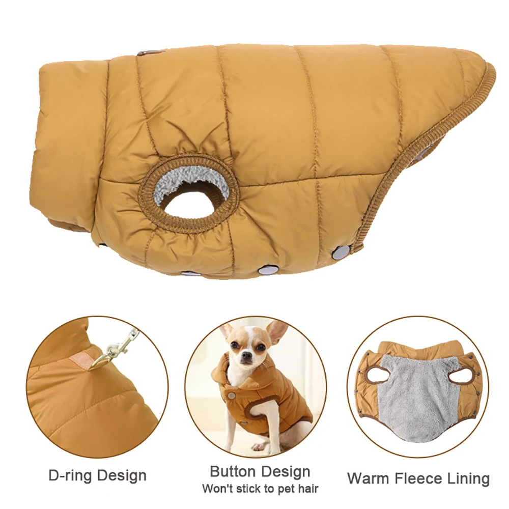 Wasserdichter Hunde-Wintermantel, Warme Fleece-Gefütterte Haustierjacke, Leichte Welpenkleidung, Kälteschutzkleidung für Dackel und Kleine Hunde – Detail 13