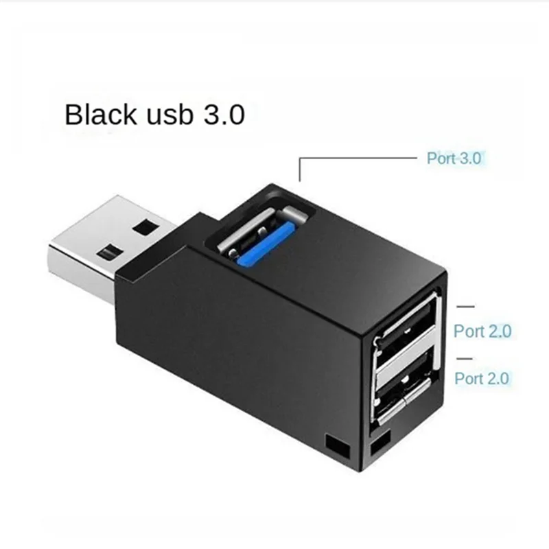 A19E-USB 3.0 Hub Adapter Extender Mini 3 Port Breakout U Disk Card Reader For Computer Laptop USB 2.0 Hub PC Accessories