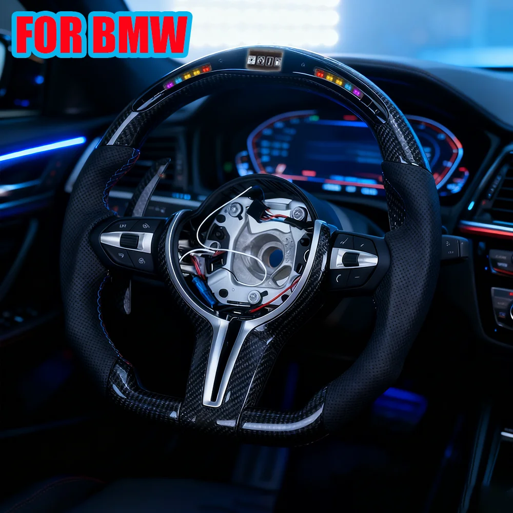 

Светодиодный руль из углеродного волокна для BMW Leather M Sport F01 F06 F10 F15 F16 F20 F21 F22 F30 F31 F32 F34 F36 F80 F82 F87 F90 M3