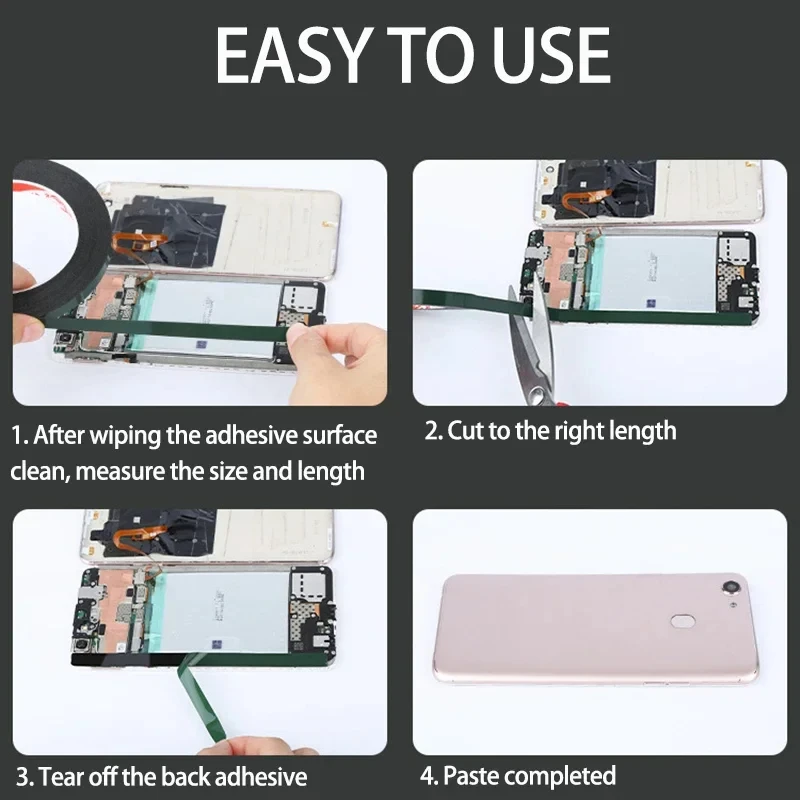 5-10MM 10M Black Strong Adhesive Tape Roll for iPad Tablet LCD Touch Glass Frame Back Cover Repair Double Side Glue for phone