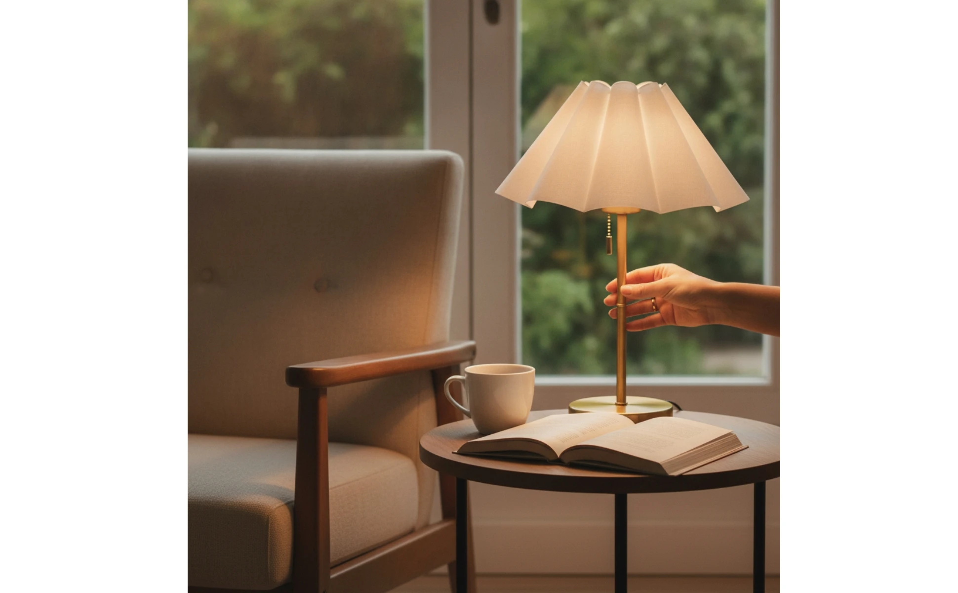 Table Lamp with Pleated Shade Compact Rechargeable Table Lamp Warm Glare-Glare-Reducing for Readers, Nightstand, Bedroom Table Lamp with Pleated Shade Compact Rechargeable Table Lamp Warm Glare-Glare-Reducing for Readers, Nightstand, Bedroom