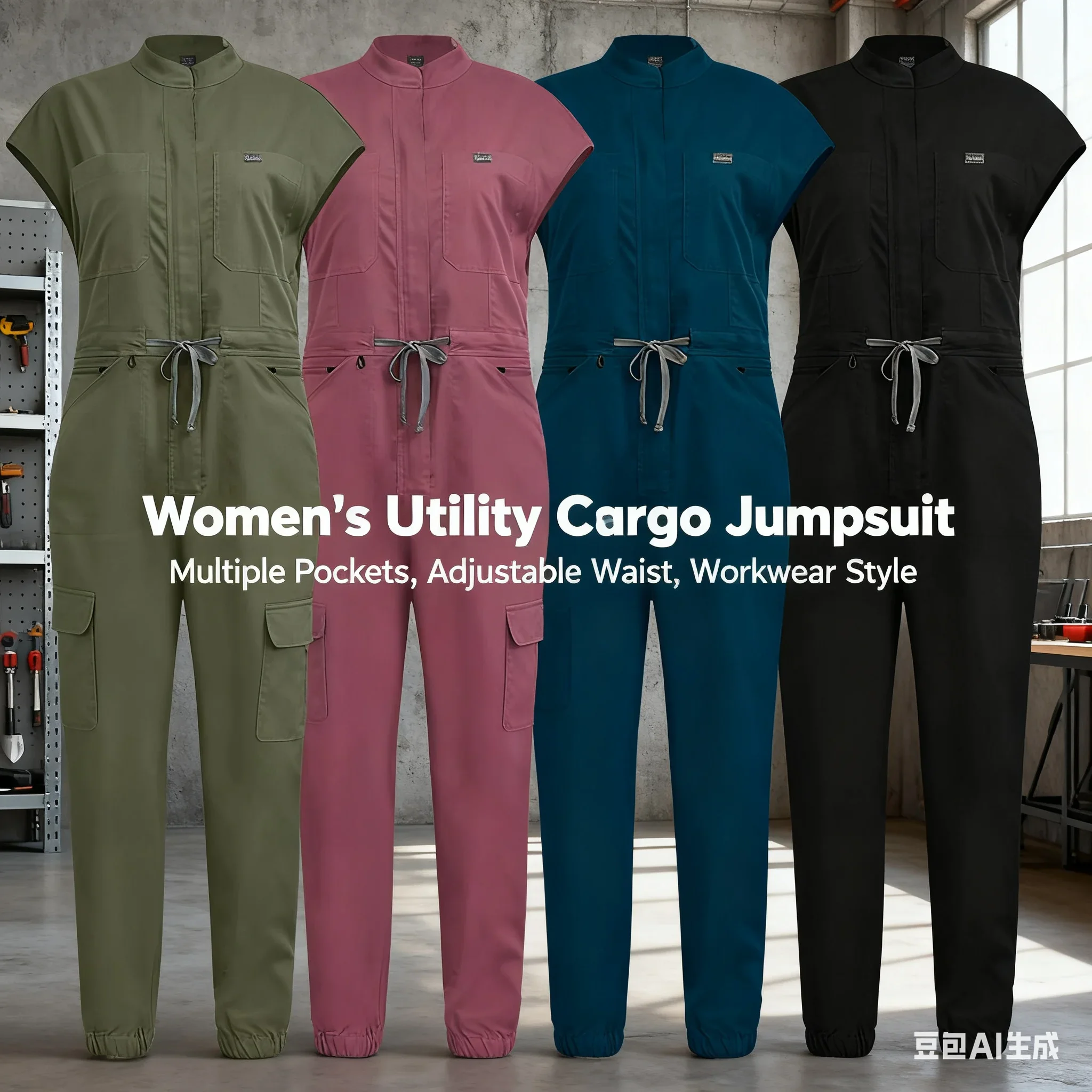 2025年新製品 ワンピース スタンドカラー ノースリーブ ジップアップ ドクター/ナースユニフォーム