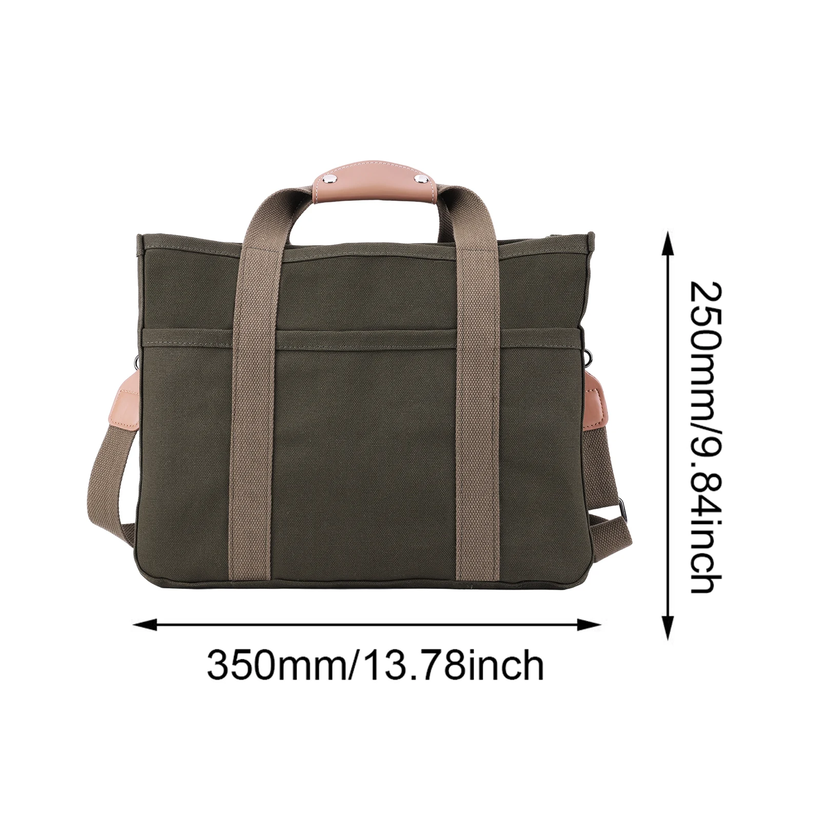 Women Canvas Tote Bag Large Capacity Versatile Shopper Handbag Adjustable Strap Ladies Shoulder Bag Solid Color Commuter Satchel