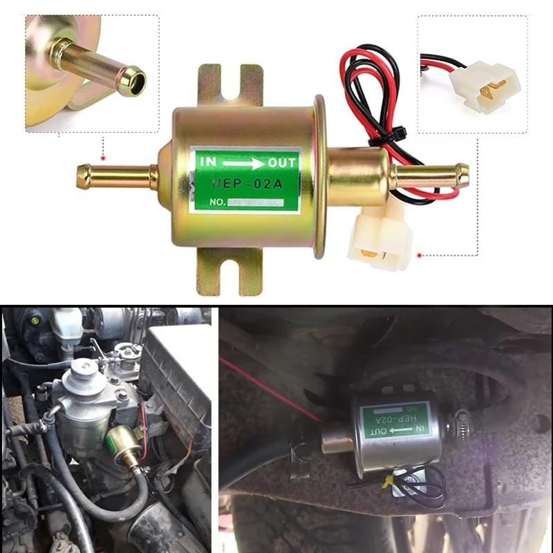 Low Pressure Universal Diesel Petrol Gasoline Electric Fuel Pump HEP-02A 12V Bolt Fixing Wire For Car Carburetor Motorcycle ATV