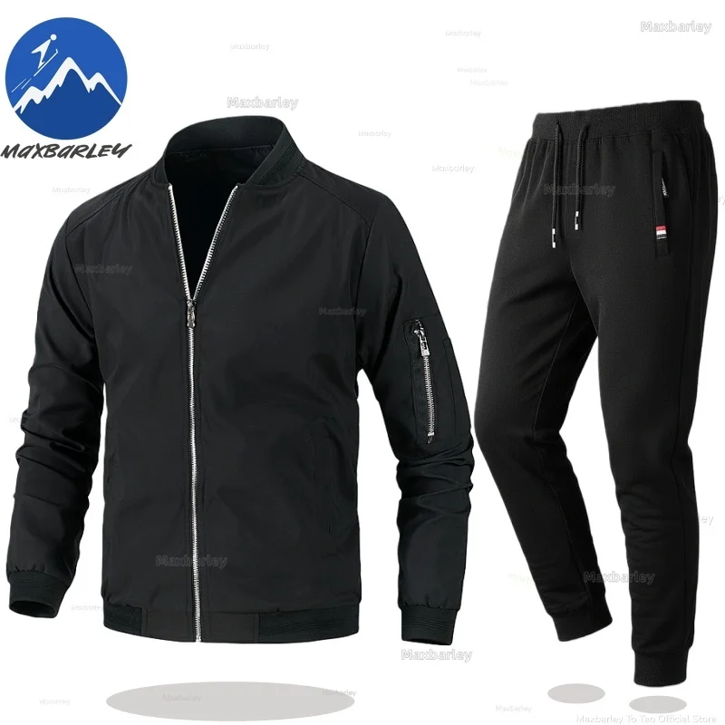 

Maxbarley 2026 New Men Sets Autumn Running Zippered Baseball Jacket + Pants Set Casual Sportswear Two-piece Dress Outdoor Sports