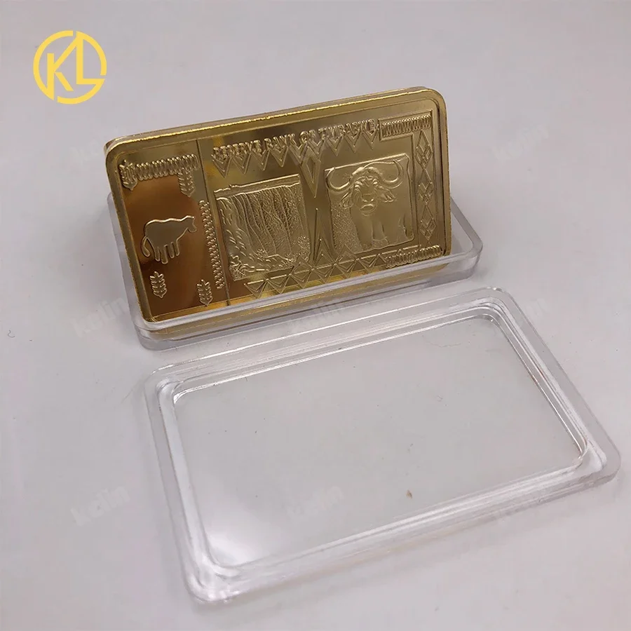 Gold Plated Metal African Banknote Coin em Caixa de madeira Set com Certificados, Presentes Vip Clientes, Frete Grátis, 270PCs