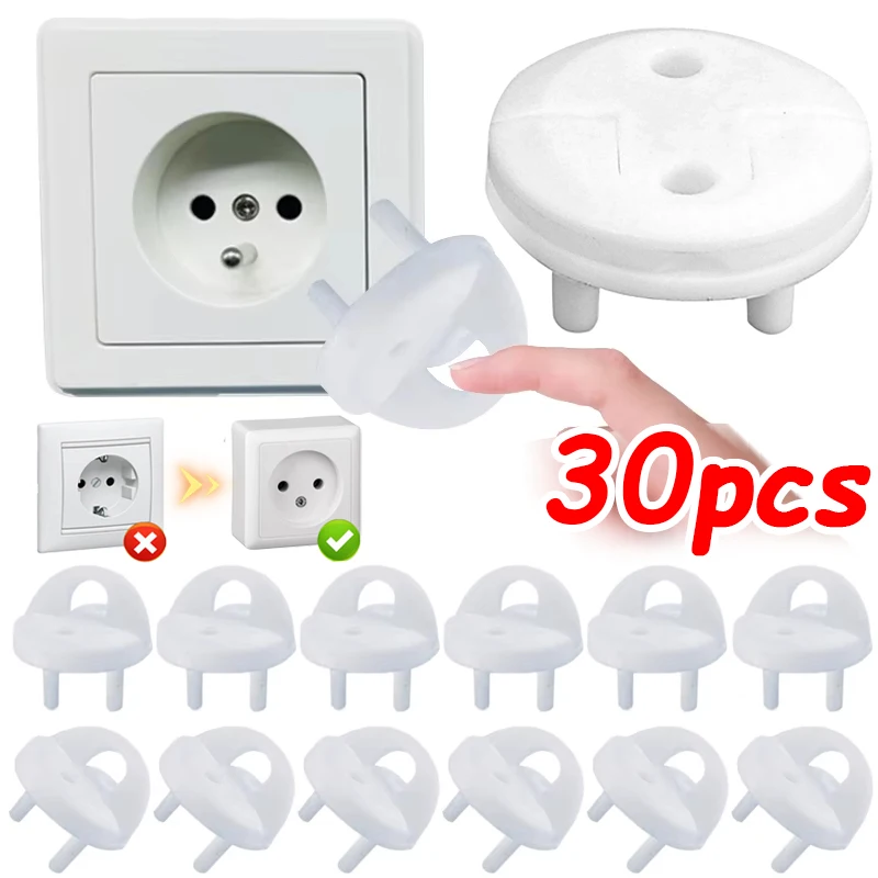 30 szt. Białe gniazdo bezpieczeństwa elektrycznego pokrywa ochronna opieka nad dzieckiem bezpieczna osłona ochrona dzieci przed porażeniem prądem obrotowe ochraniacze