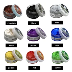 9 Color Fashion Temporary Color Dye Mud Salon Hair Wax Cream Styling Modeling Pomade Sliver Grandma Green Hair Dye