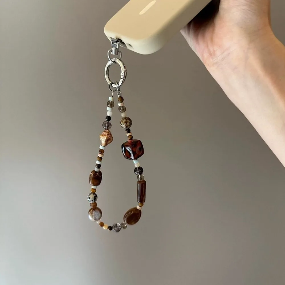 Charm PVC Phone Strap Chain Retro Alien Beaded Mobile Phone Pendant Ccd Camera Chain Keychain Accessories