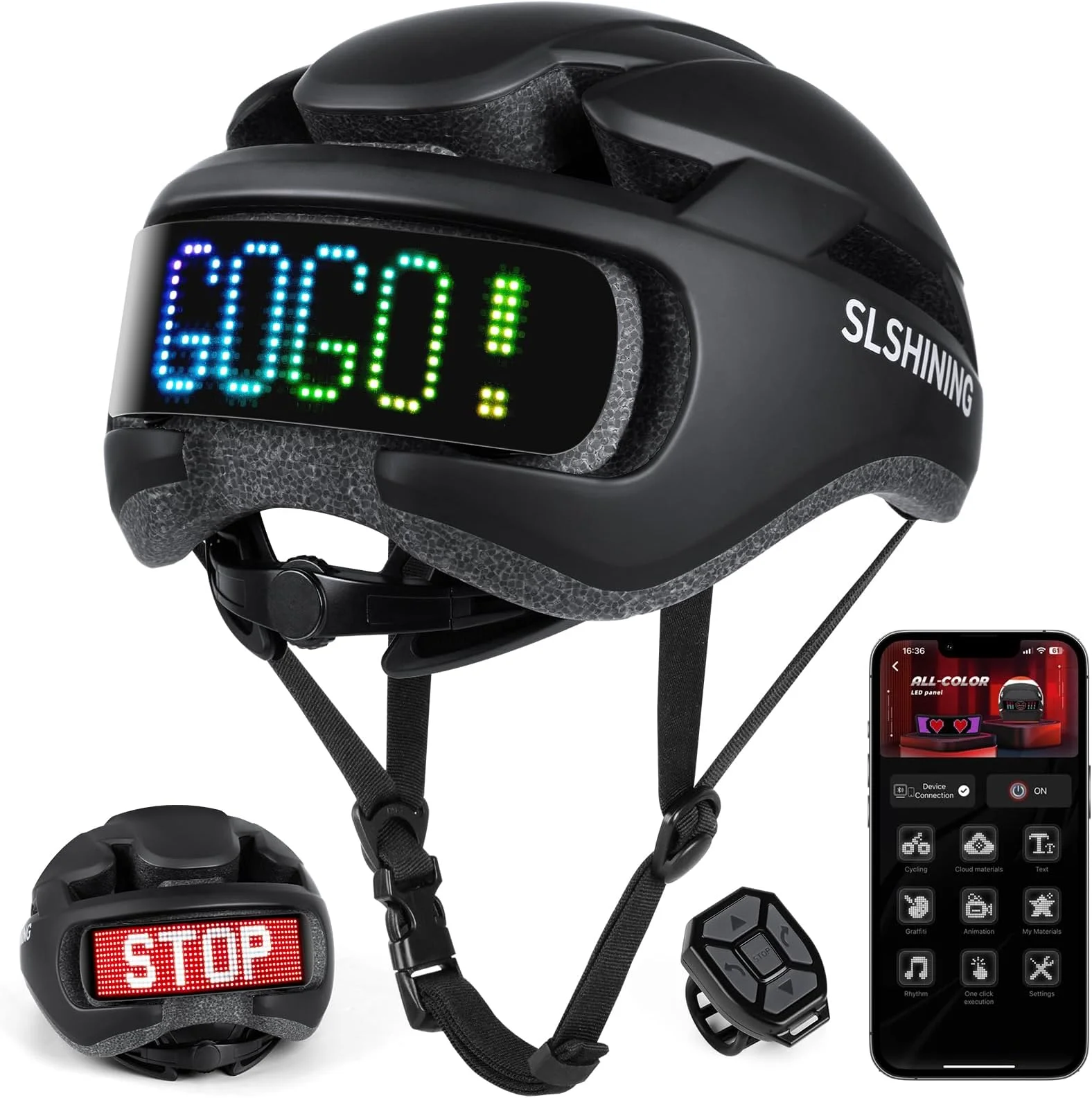 

Велосипедный шлем с LED-дисплеем и управлением через приложение, программируемый задний фонарь для мужчин и женщин, для MTB, горных и шоссейных велосипедов