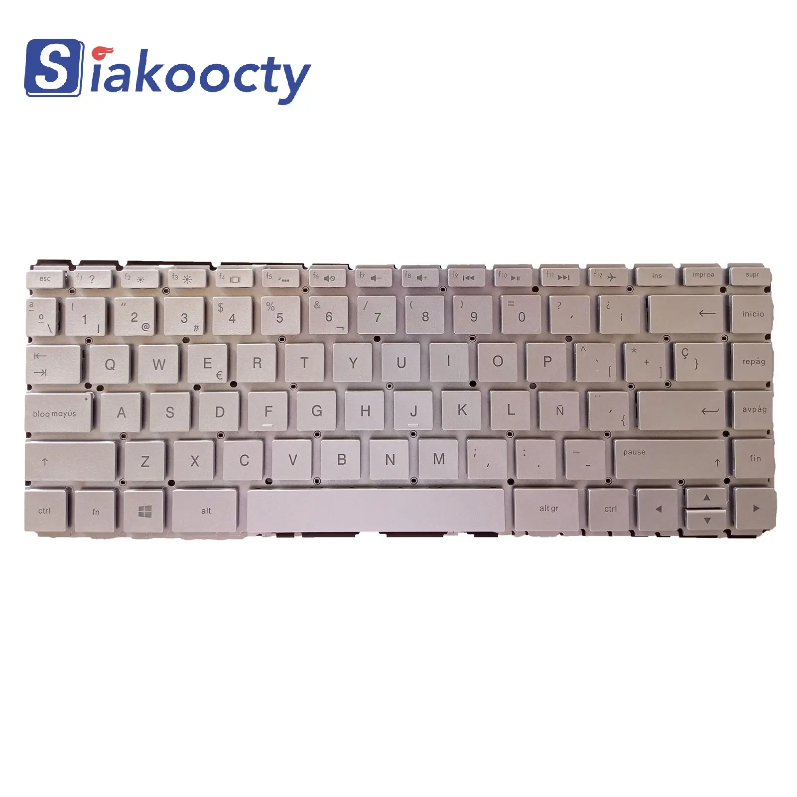 Imagem -03 - para hp Pavilion X360 14-ba 14t-ba 14m-ba 14-bs 14-bw Teclado Espanhol Retroiluminado Prata Novo
