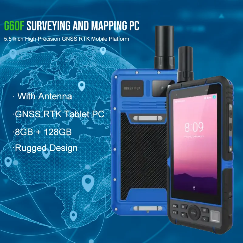 HUGEROCK G60F GNSS RTK Rugged Tablet 5.5 Inch Measurement Positioning with GPS Surveying GNSS Receiver Android Samrt PC