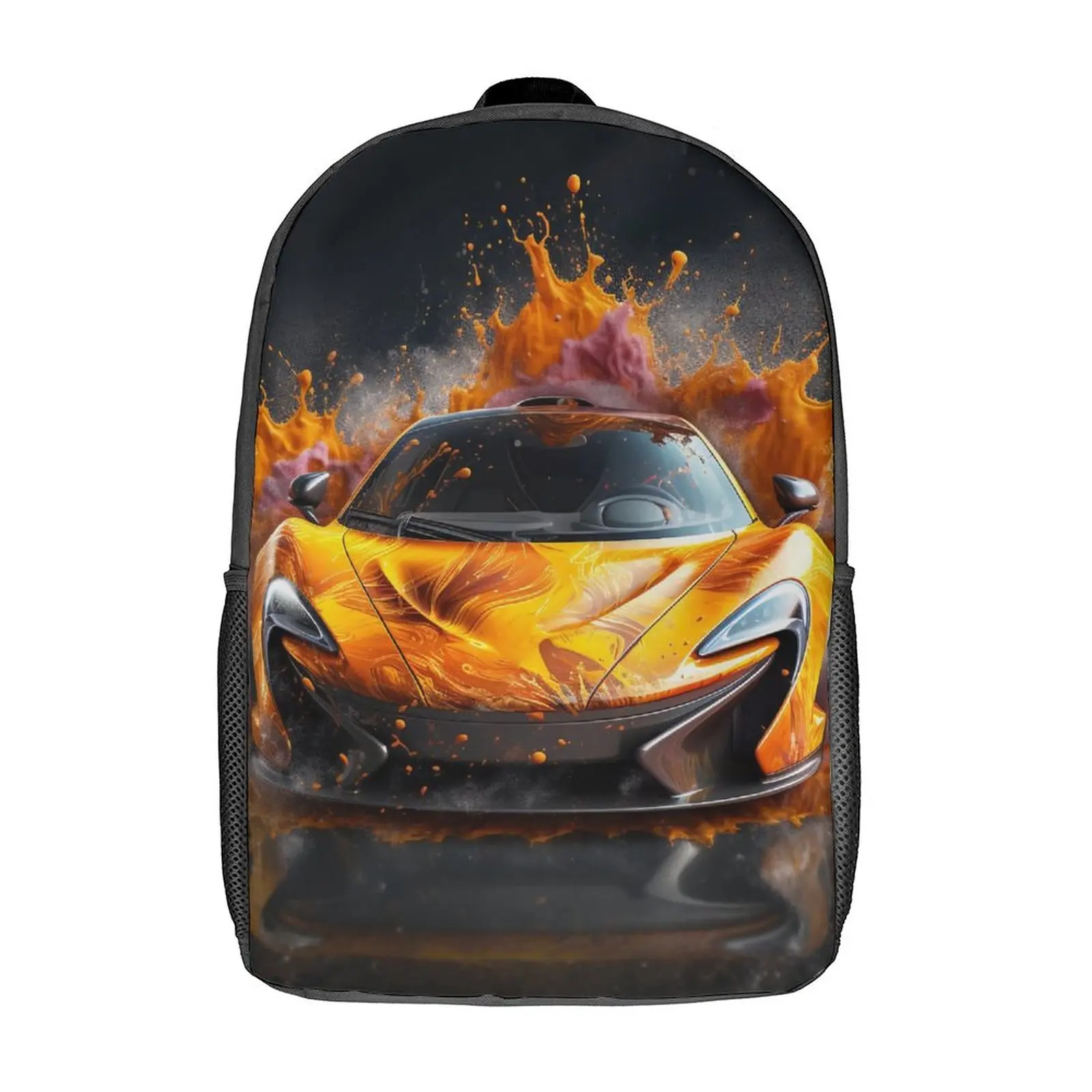 Powerful Sports Car Backpack Liquid Splash Explosion Big Backpacks Polyester Cute High School Bags Hiking High Quality Rucksack