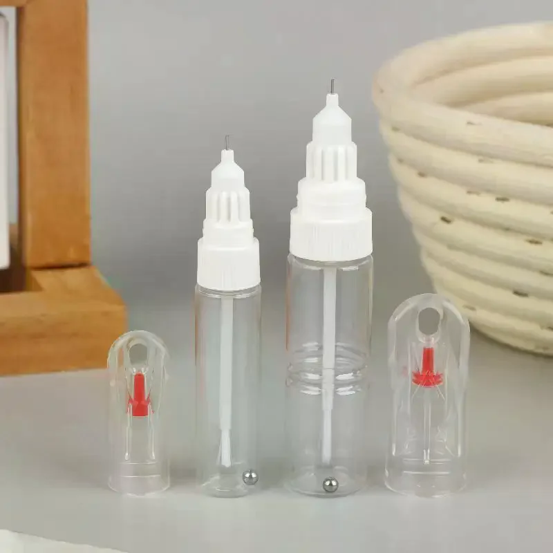 1/5Pcs 2 In 1 Needle Brush Dual-use Nail Polish Pen Empty Bottle Touch-up Paint Bottles Paint-mending Pen Dotted Pen+Drawing Pen
