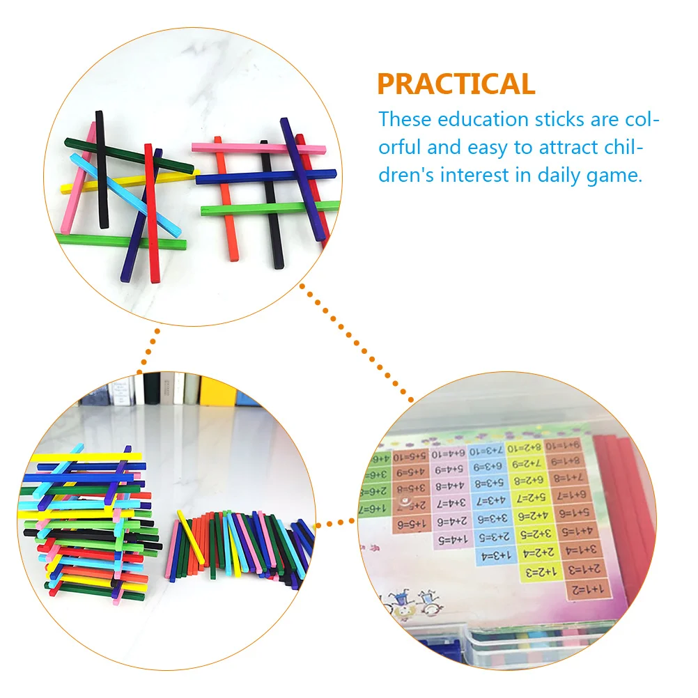 

1Set Math Teaching Aid Colorful Counting Sticks for Toddlers Hand Eye Coordination Development Arithmetic Game