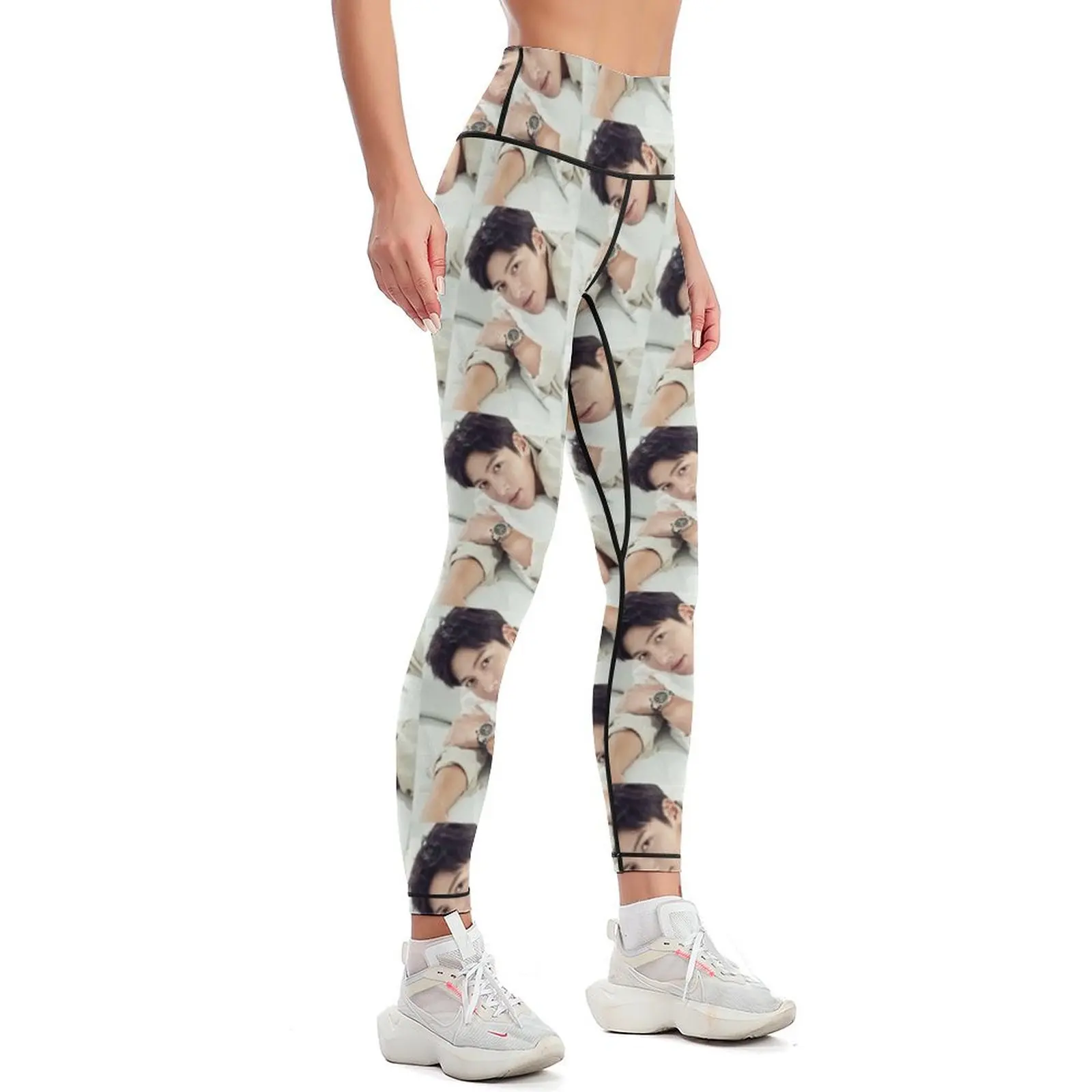 Ji Chang Wook Leggings gym's sportswear active wear Womens Leggings