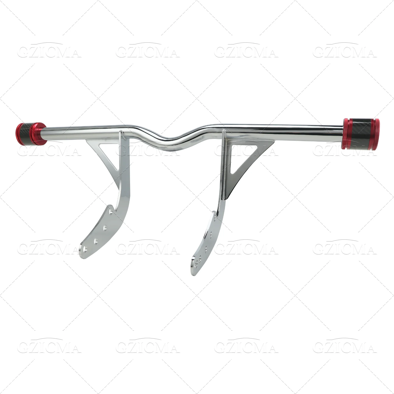 GZICMA Chrome Highway Crash Bar with 2.2“ CNC Aluminum End Caps for Harley Softail 2018-later Low Rider Street Bob Low Rider S