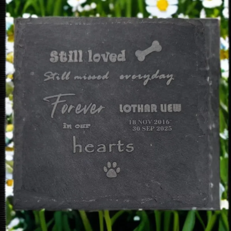 tomb stones Small Laser Design Print Personalized Simple Natural Stone Plate for Memorial Pet Memorial Stone Plaque