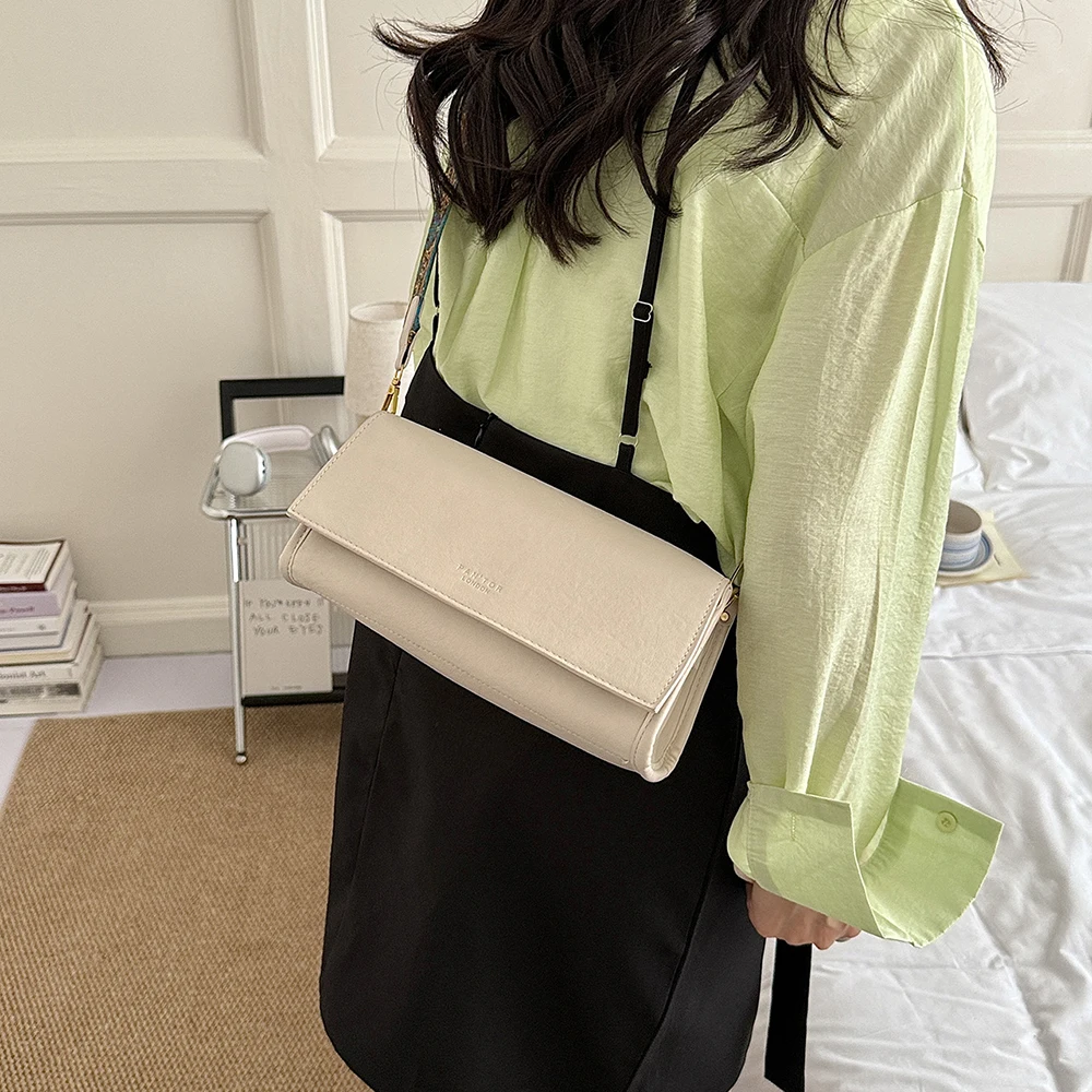 High Grade Texture Crossbody Bag Women's Solid Color Pu Leather Rectangle One Shoulder Bags 2026 New Commute Messenger Bags