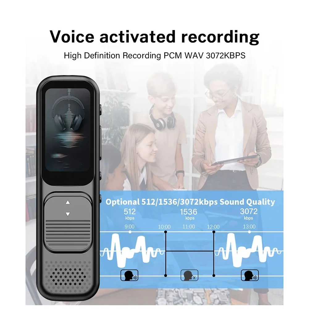 Recorder P10 Professional Digital Voice Recorder with Playback MP3 Music Player Noise Reduction Small Sound Recorder