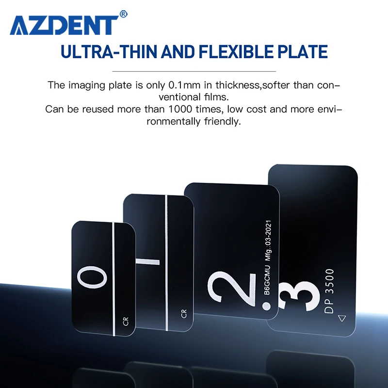 Azdent Phosphor Imaging Röntgenplatte Phosphorplatten, Größe 54 mm x 27 mm