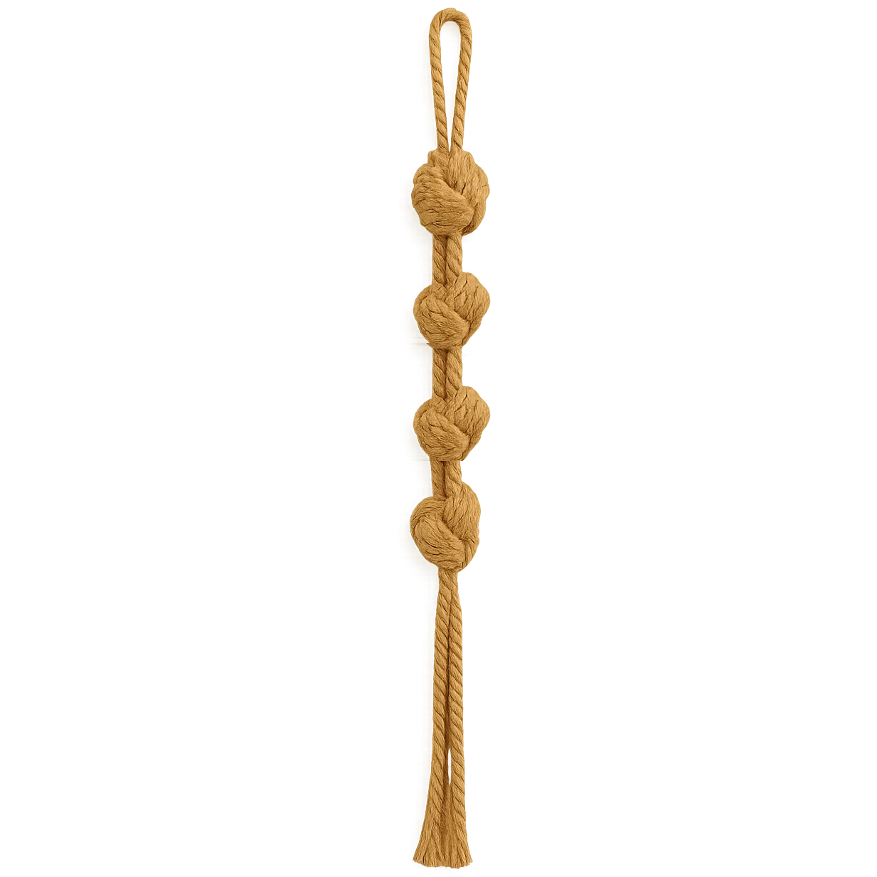 #￥Khaki Single Macrame Wall Hanging Luxury Bohemian Natural Craft Knot Wall Art Home Decor with Natural Cotton Rope
